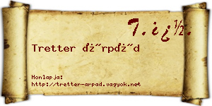 Tretter Árpád névjegykártya